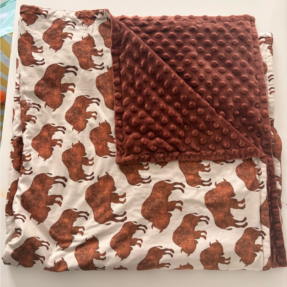 Cozy Brown buffalo  Print Blanket